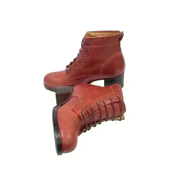 Adelante/Elena Women’s Burgundy/ Pomegranate Leather Lace Up Booties SZ 8B NWOB - Picture 13 of 15